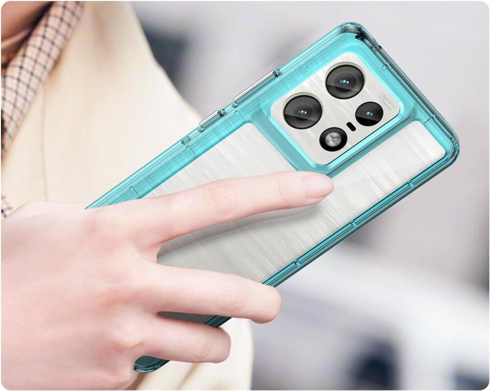 Motorola Edge 50 Pro Fusion Hybrid Case, Clear / Blue