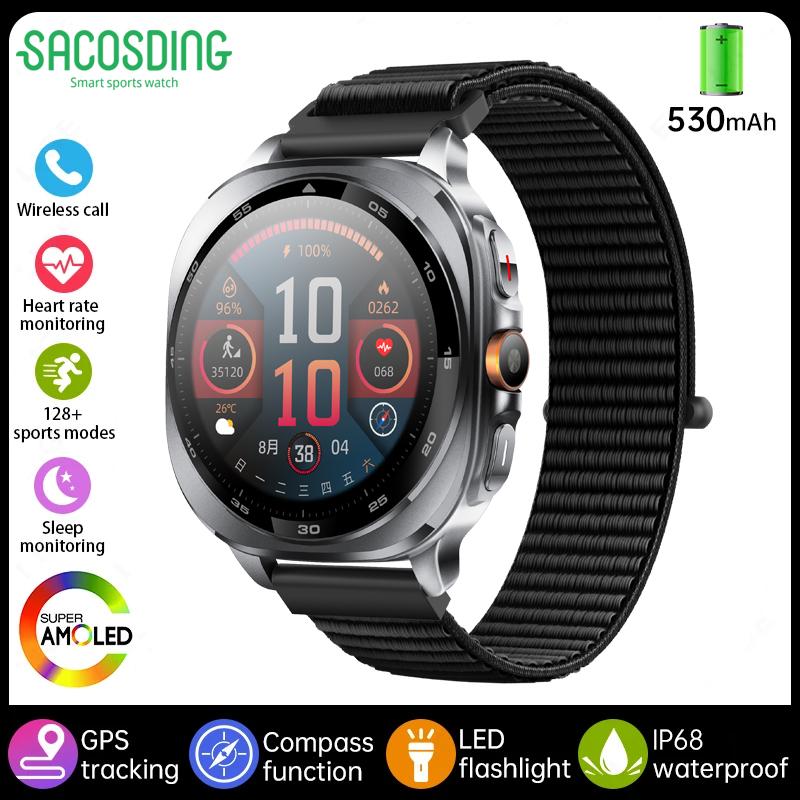 2025 New Military Bluetooth Call AMOLED Smart Watch Built-in GPS Compass Barometric Altimeter Waterproof Sports Smartwatches Men