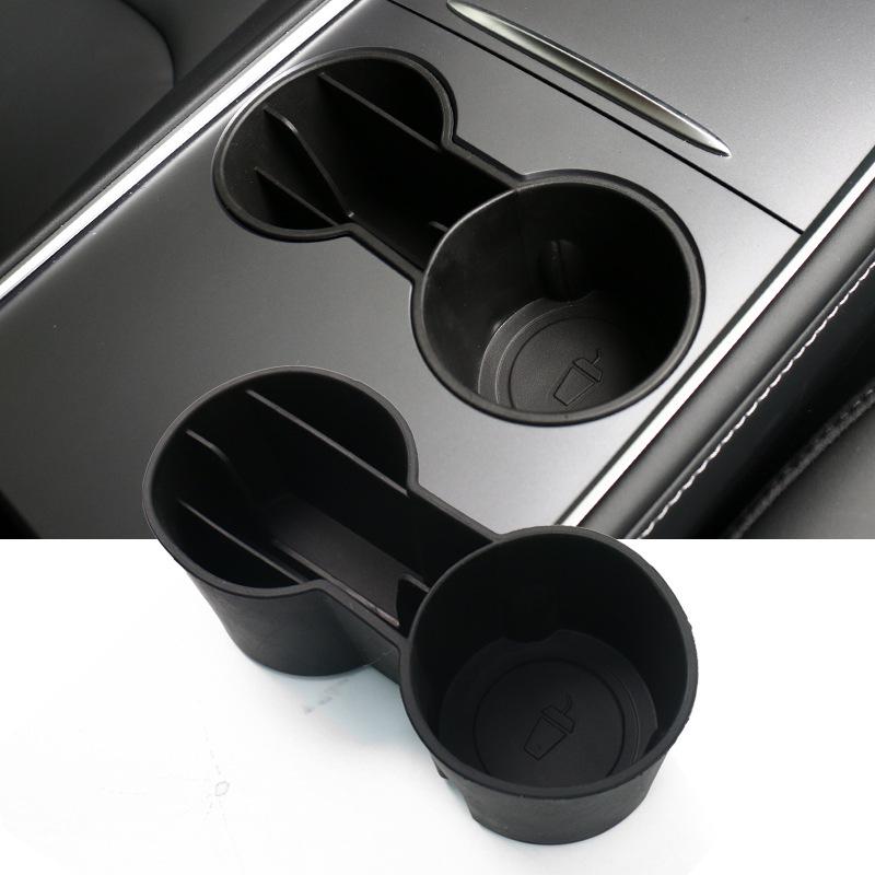 TPE Water Bottle Holders: Fits 21 Tesla Model 3 Y Models, Dual Slots for Efficient Storage and Organization.