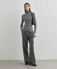 MONGDOL [Belt Set] Striped One-Pleat Wide Slacks Gray Mdpt025Stgray