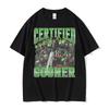 Certified Gooner Funny Skeleton Meme T Shirts Men's Clothing Fashion Gothic Harajuku T-shirt Male Oversized High Quality T Shirt