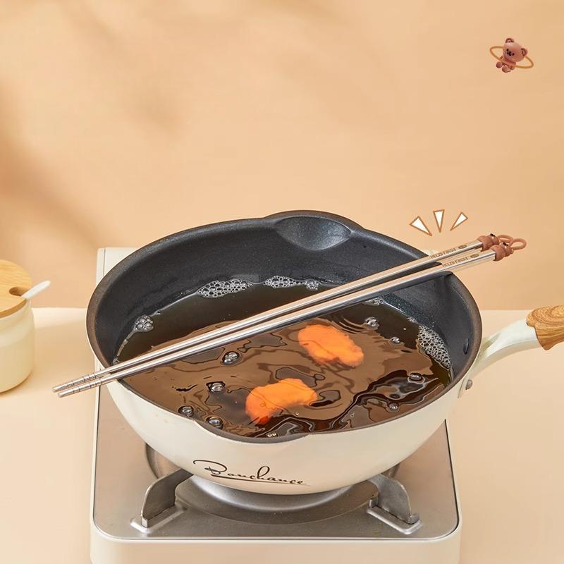 316 Stainless Steel Long Chopsticks Frying High-temperature Resistant Tableware Kitchen Hot Pot Anti-scald Serving Chopsticks