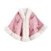 Ladies' Fashion Ink Printing Wedding Cheongsam, Baita Cloak Coat With Velvet Pan Button Shawl For Women