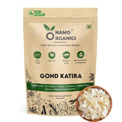 Namo Organics Gond Katira Puro - 250g | Propriedades Refrescantes | Goma Comestível Superalimento 100% Natural