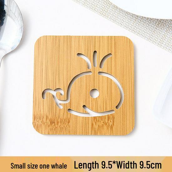 Cartoon Wooden Coaster - Heat-Resistant, Anti-Slip Pad for Kitchen and Table Use