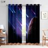 Cosmic Starry Sky Curtains Milky Way Meteor Starry Sky Sunset Dreamy Colorful Bedroom Living Room Children's Room Curtains 2PCS