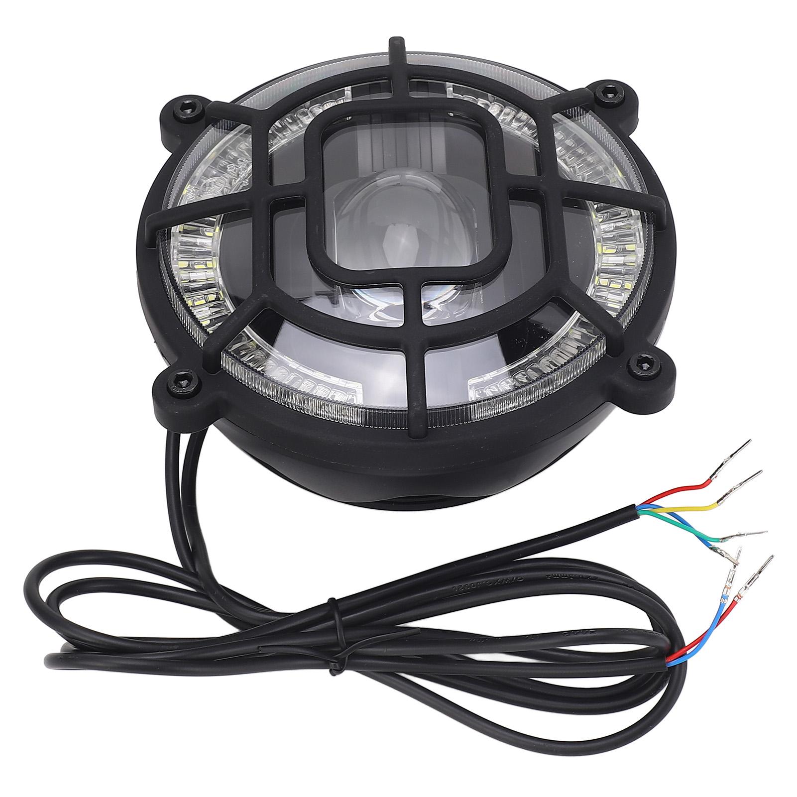 Electric Bicycle Headlight with Horn Aluminum Alloy Efficient Heat Dissipation Waterproof Electric Bike Front Headlight