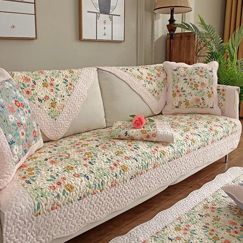 Modern Rural Jacquard Couch Mats Comfortable Soft cover Non Slip Breathable Sofa Towel Versatile Living Room Decor