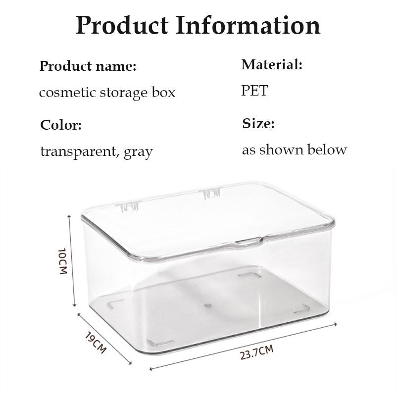 Transparent Desktop Cosmetic Storage Box With Lid Waterproof Dustproof Acrylic Desktop Organization Jewelry Make Up Organizer