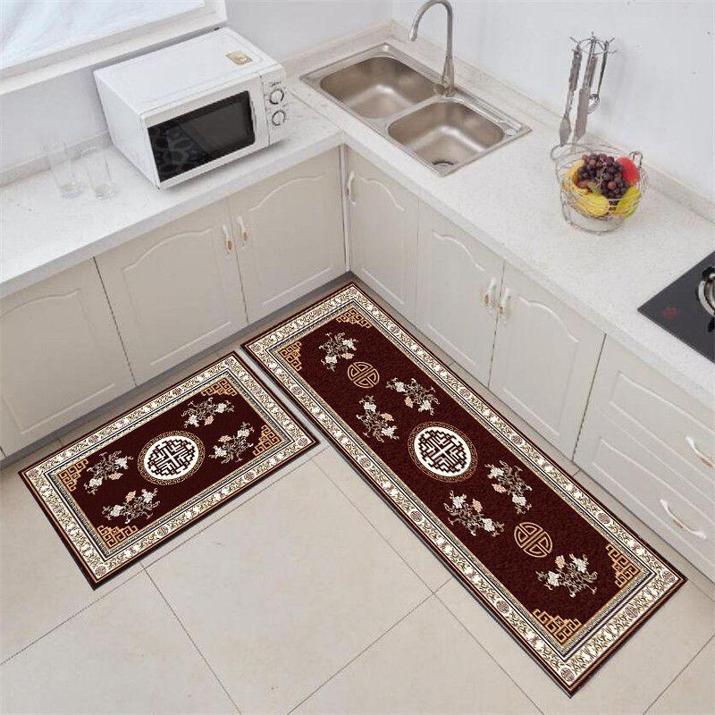 Restaurant Long Flannel Rug Cloakroom Kitchen Laundry Room Water-Absorbent Easy-To-Clean Floor Mats Home Decorations