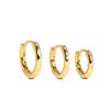 New Fashion 925 Sterling Silver Simple Zircon Round Multiple Size Gold Plated Hoop Earrings for Women Fine Jewelry
