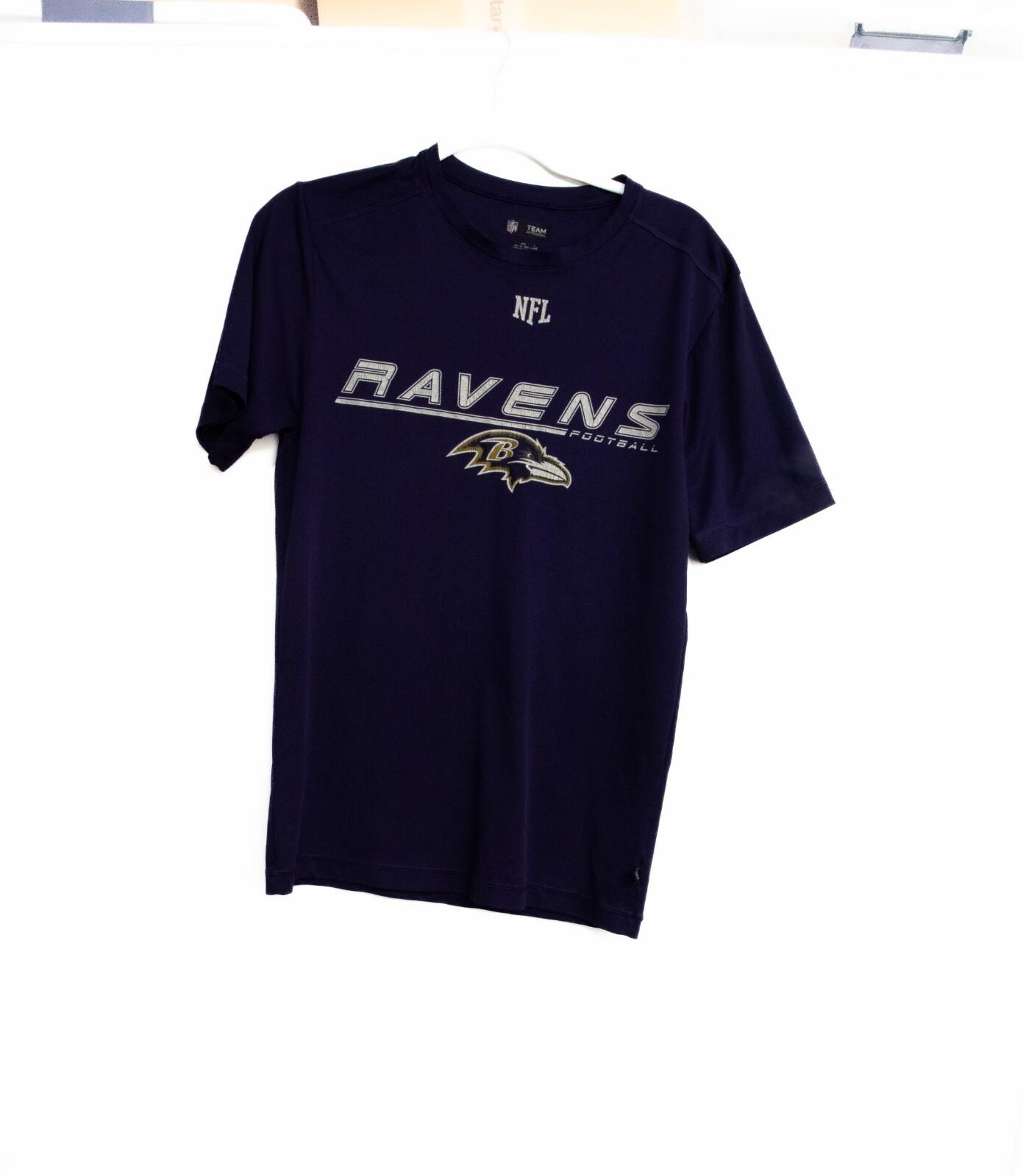 NFL Team Apparel Mens Navy Blue Polyester T-Shirt Baltimore Ravens SCHP L