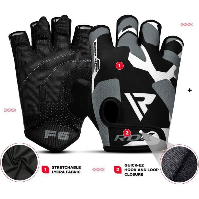 Gants d'haltérophilie - RDX - Articulated Gel - Antidérapants - Gris - Adulte