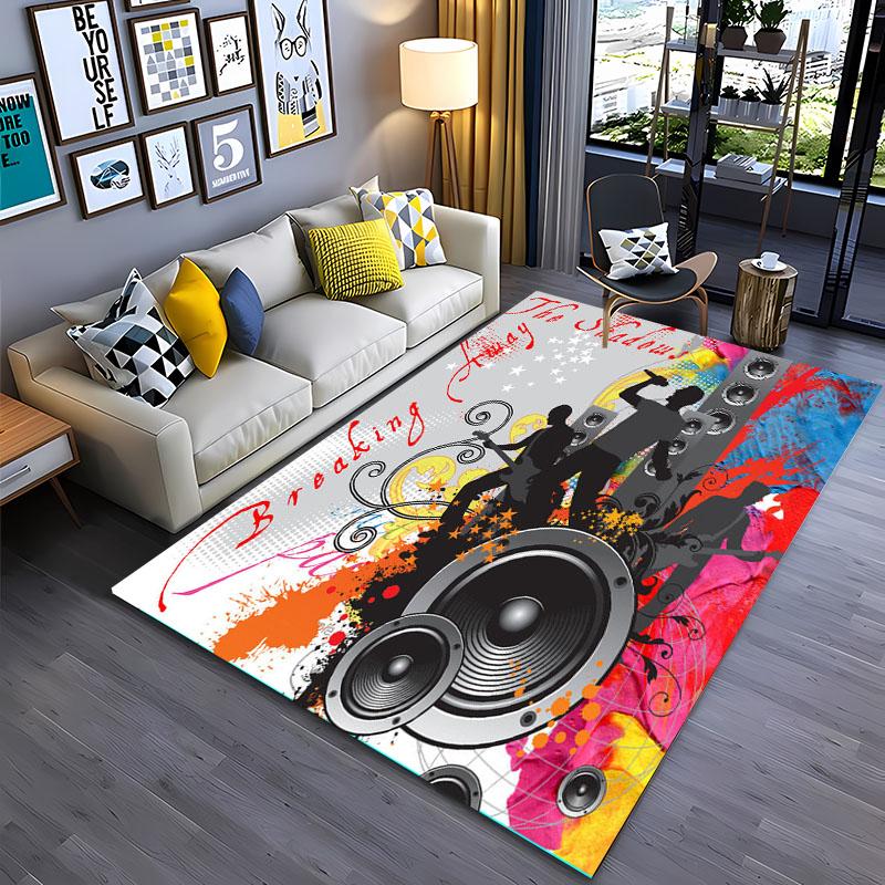 Cool Bass Sound 3D Printing Area Carpets for Home Living Room Children's Bedroom Sofa Doormat Kitchen Floor Rugs Anti-slipDecor