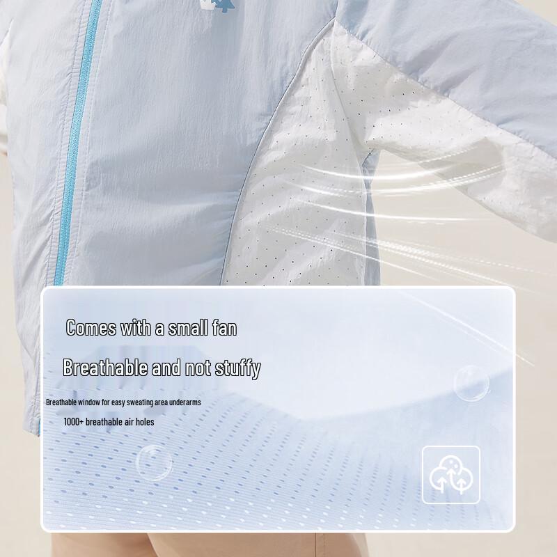 JELLYBABY Color Block UPF50+ Sun Protection Hooded Jacket