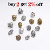 10pcs/lot Gold Color Charm Beads Buddha Sparta Leopard Lion Heads Spacer Beads Supplies For Jewelry Finding Making DIY Bracelet
