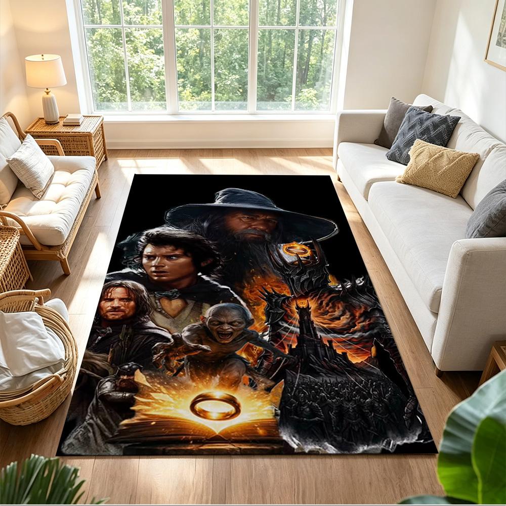 Lord Rings Floor Mat Perfect for Hallway Foyer Bedrooms Dining Room Anti-slip Rug Anime Office Decor Perfect Gift for Women/Men
