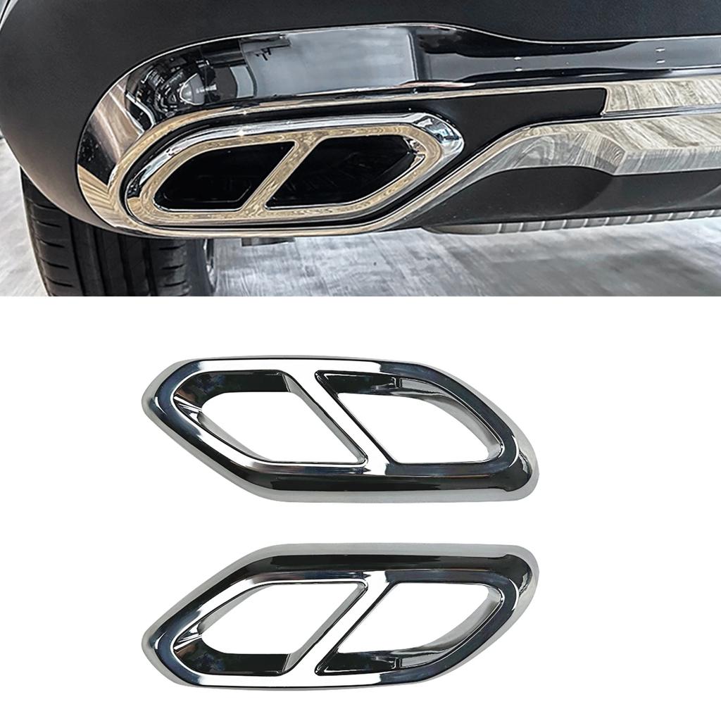 Für Mercedes Benz GLC Klasse X254 2023-UP GLC260 GLC300 AMG Heckstoßstange Auspuffabdeckung Zierleiste Schalldämpfer Vierfach-Endrohr Luftauslass Lüftungsgitterrahmen