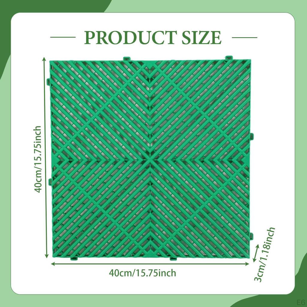 Floor Tile Interlocking Drainage Mat Modular Cushion Indoor Outdoor Shock Absorbing Nonslip PP