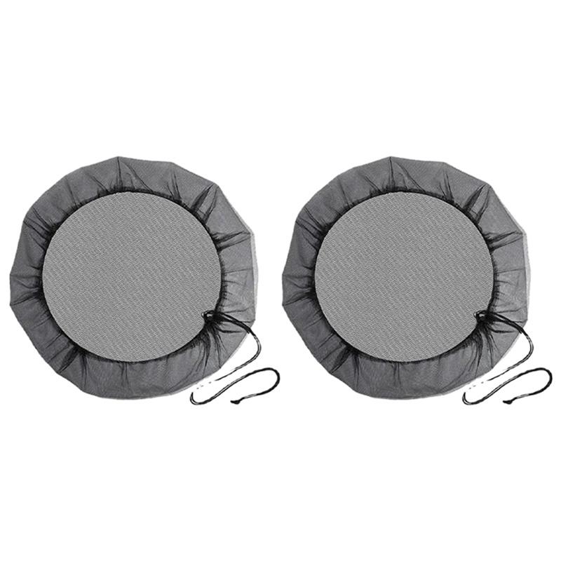 Good-Mesh Cover For Rain Barrels With Drawstring, Netting Screen Cover For Rain Catcher Rain Water Catching System (Black)