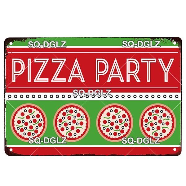 Italienische Pizza Vintage Metallschild Blechschild Vintage Dekoration Man Cave Plakette Hauswanddekoration Bar Schild Heimdekoration Poster