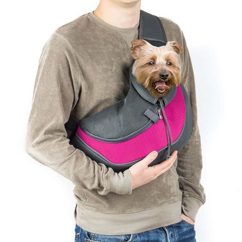 Portable Pet Front Bag Dog Backpack Mesh Breathable Pet Shoulder Bag Travel Safe and Comfortable for Outgoing Pets