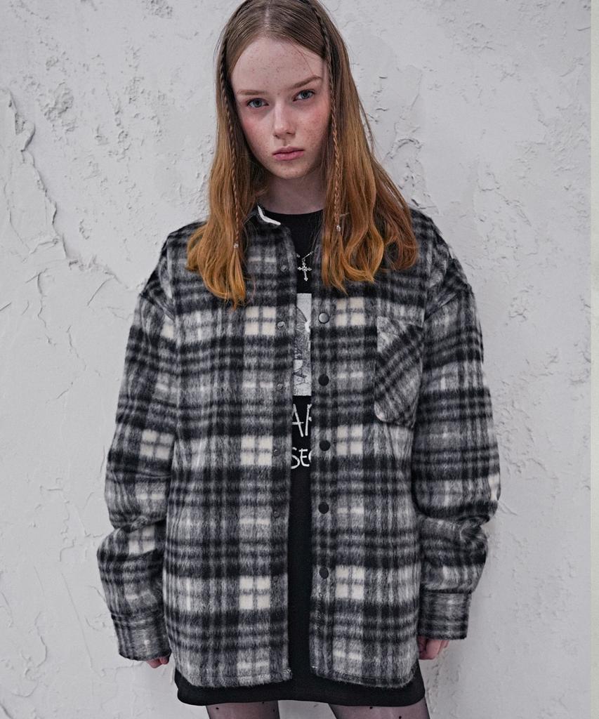 Avandress Sanders Check Shirt Jacket Brown
