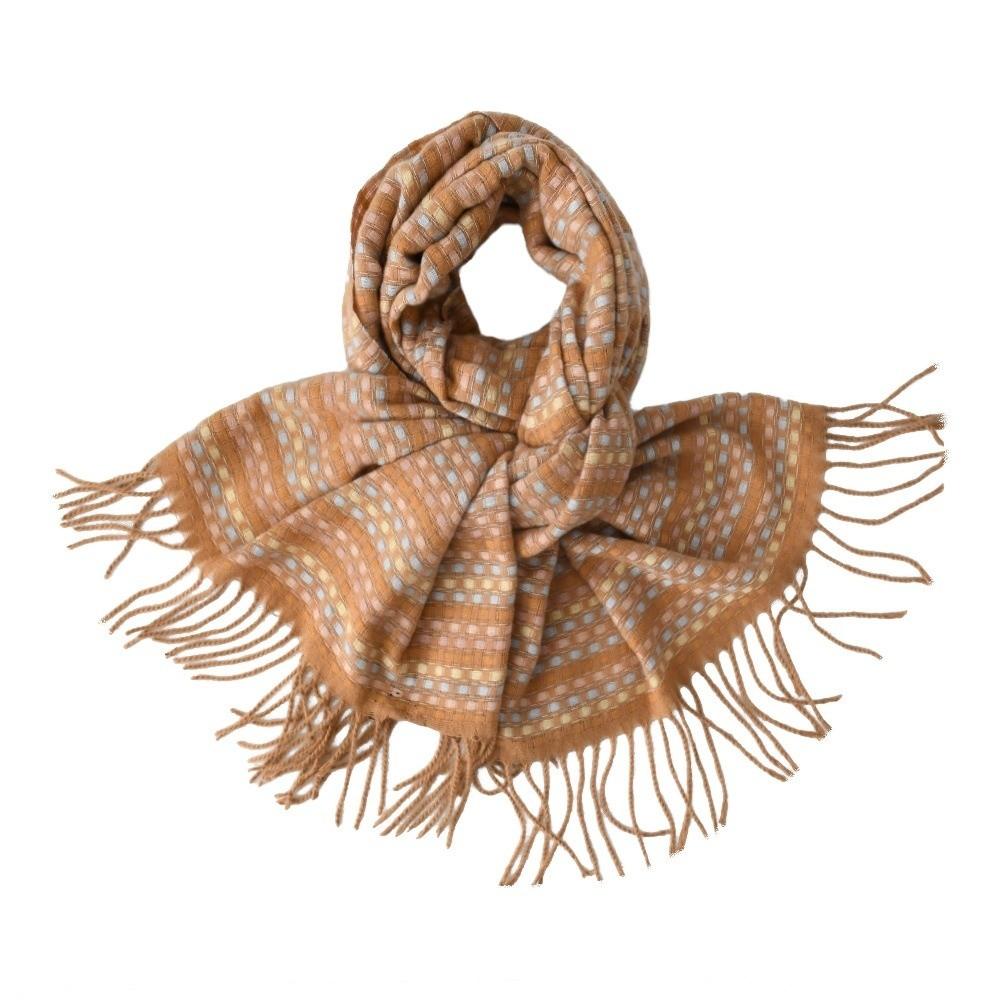 Weicher Strickwollschal Kälteabweisender Langer Schal mit Quaste Weicher Dopamin-Plaid-Schal Paar