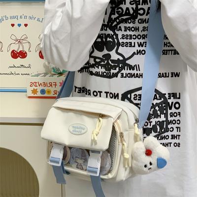 Contrast Color Cute Little Fresh Pain Bag Girl Students Joker Light Transparent Slung Bag Shoulder Bag.
