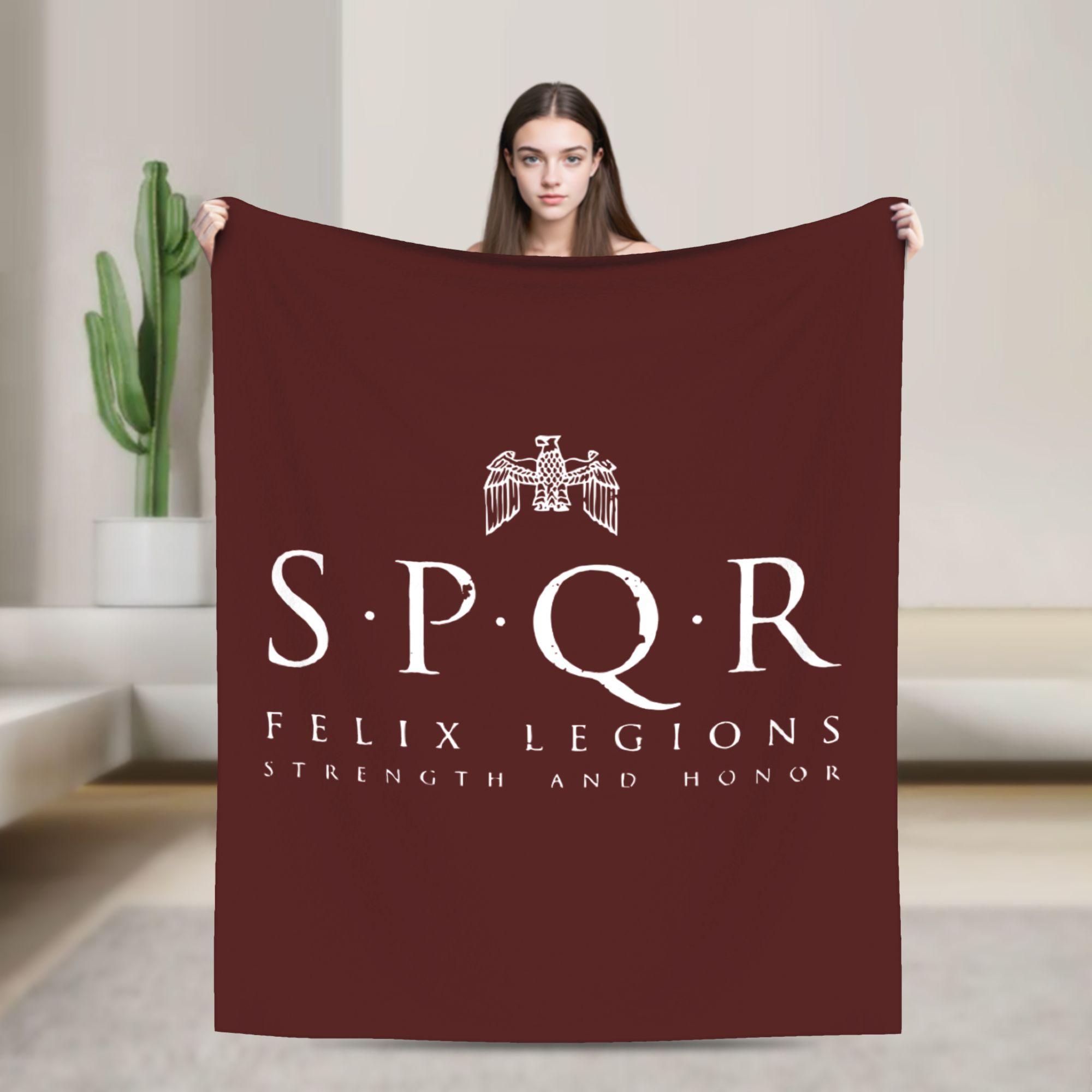 SPQR Römisches Reich Armeedecke Fleece Textil Dekor Atmungsaktige Warme Überwurfdecke für Bettwäsche Büro Tagesdecken 125cm*150cm