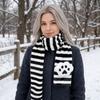 Soft Winter Scarf Stripe Long Plush Muffler Kawaii Neck Wrap  Daily Wear