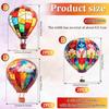 6Pcs Hot Air Balloon Hanging Ornament Flat Acrylic Hot Air Balloon Pendant Colorful Window Hanging Decorations for Wall Living