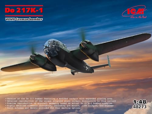 ICM 1/48 WWII German Dornier 217K-1 Bomber Plastic Model Kit 48273 (Airplane)