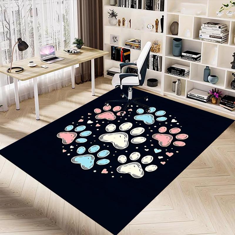1PC Paw Prints Hearts Carpet Ultra Soft, Thick & Absorbent, Non Slip Machine Washable Mat for Entryway