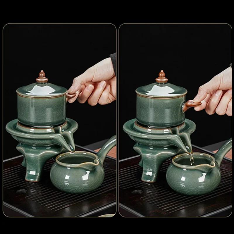 Chinese Teaset Bone China Teapot Tea Cup Set High-End Automatic Modern Travel Kung Fu Teaware Strainer