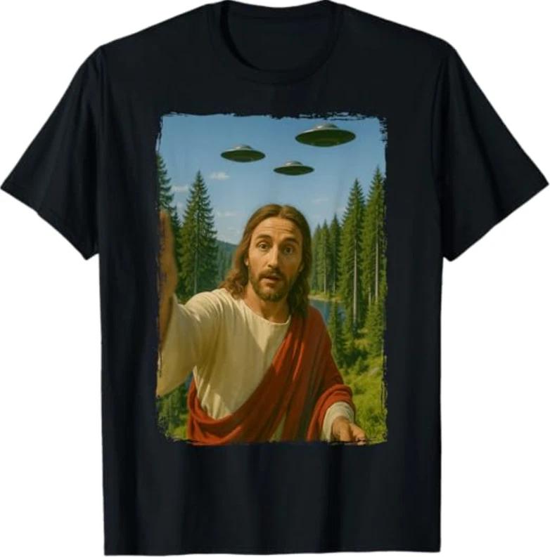 

Jesus UFO Selfie Alien T-Shirt 4XL