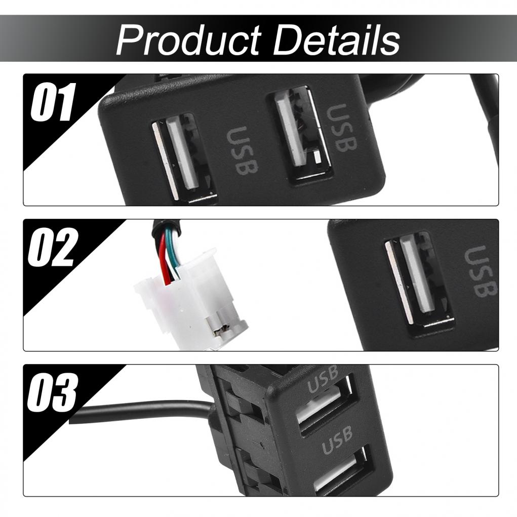 3.4*2.2cm USB-Buchse ABS Schwarz Direkte Installation