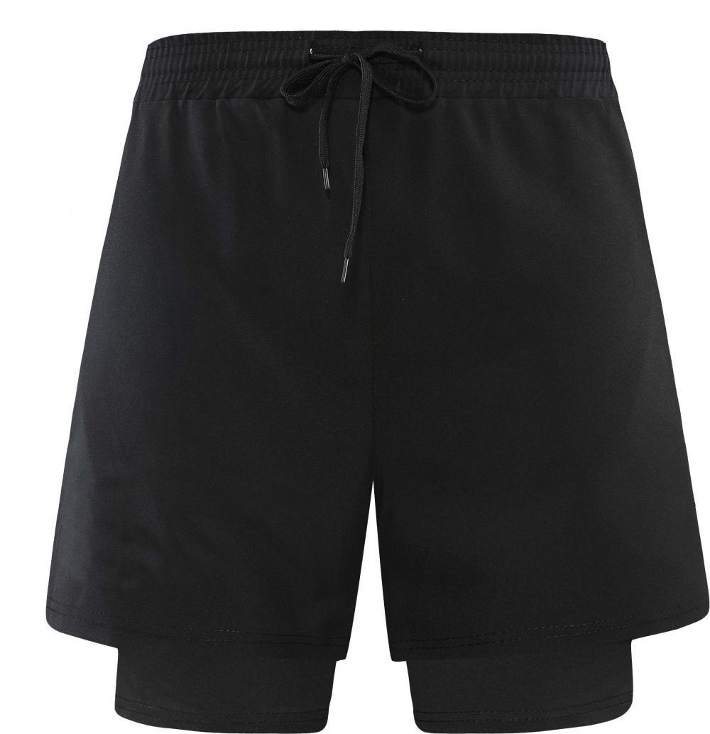 

Мужские и женские двухслойные шорты для бега и спорта, предотвращающие неловкие ситуации XL чёрный