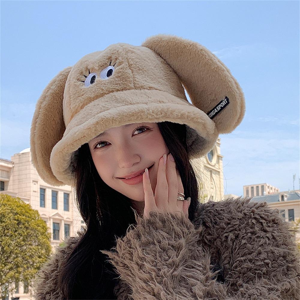 

Plush Basin Hat Keep Warm Fisherman Hat Cute Ear Protection for Women Girls хакі
