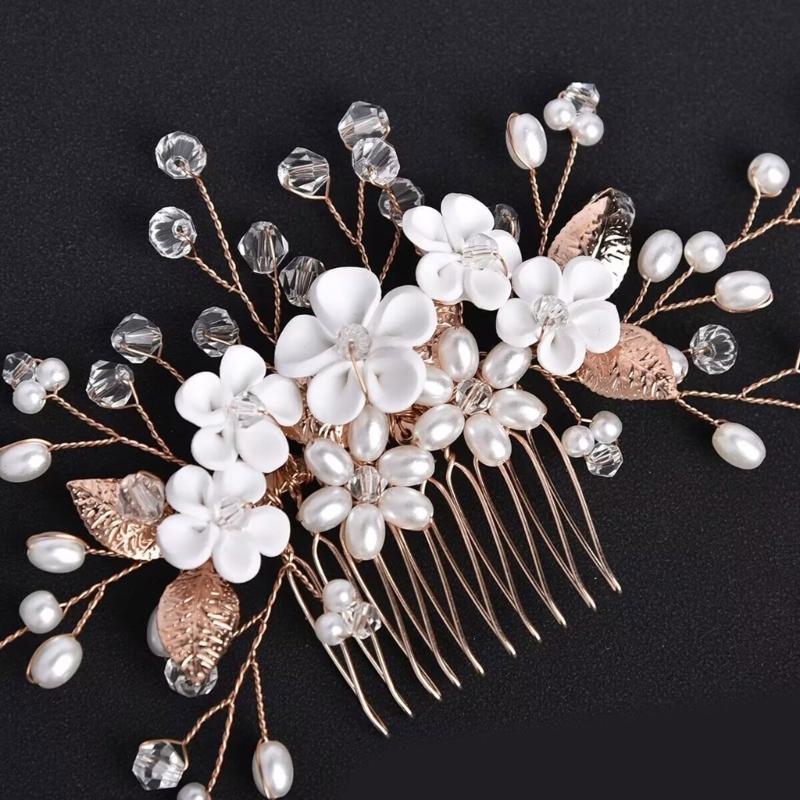 Stunning Wedding Hair Accessory Stylish Crystal and Flower Hair Accessory Hair Comb for Brides and Bridesmaids