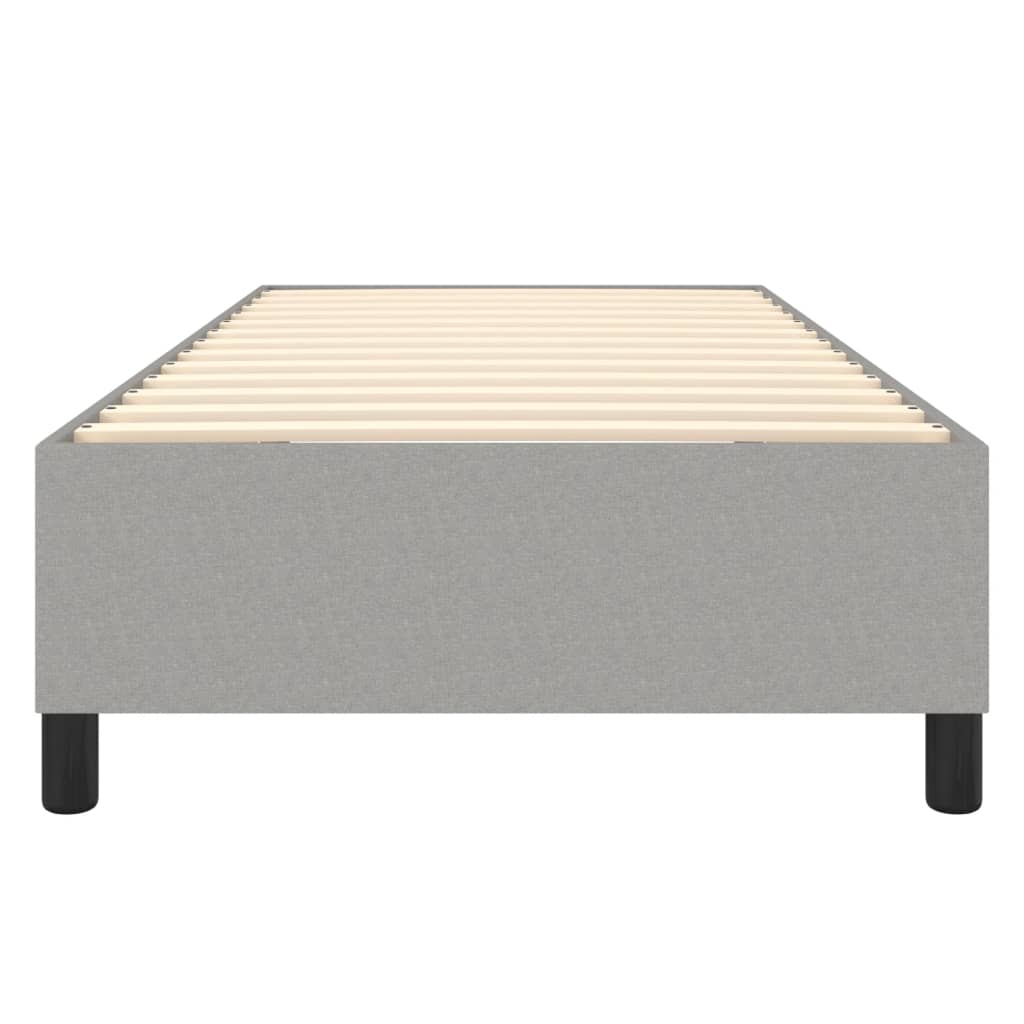Box Spring Bed Frame Light Grey 90 X 190 Cm Fabric
