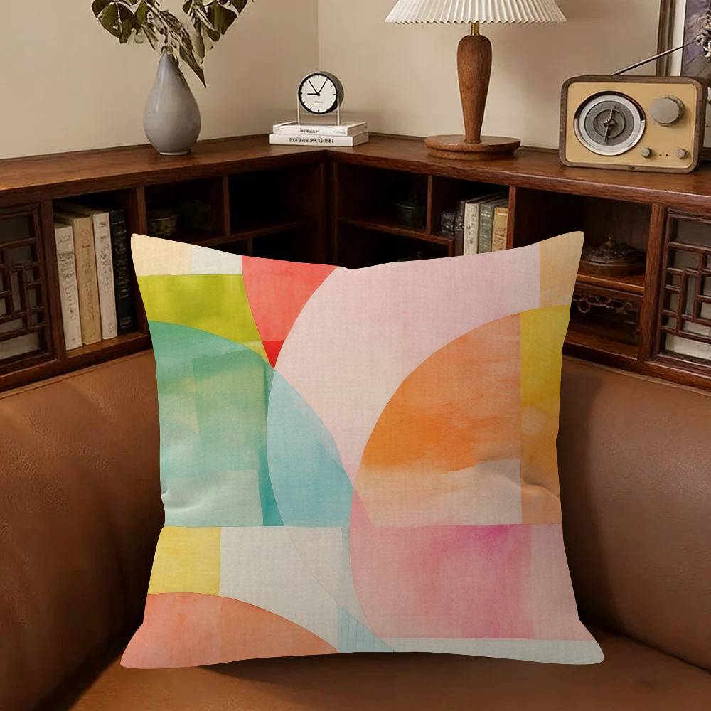 Modern Abstract Watercolor   Personalized Pillow Cover Kids Bedroom Wild Party Decor Pillowcase Kid Birthday Shower Gift