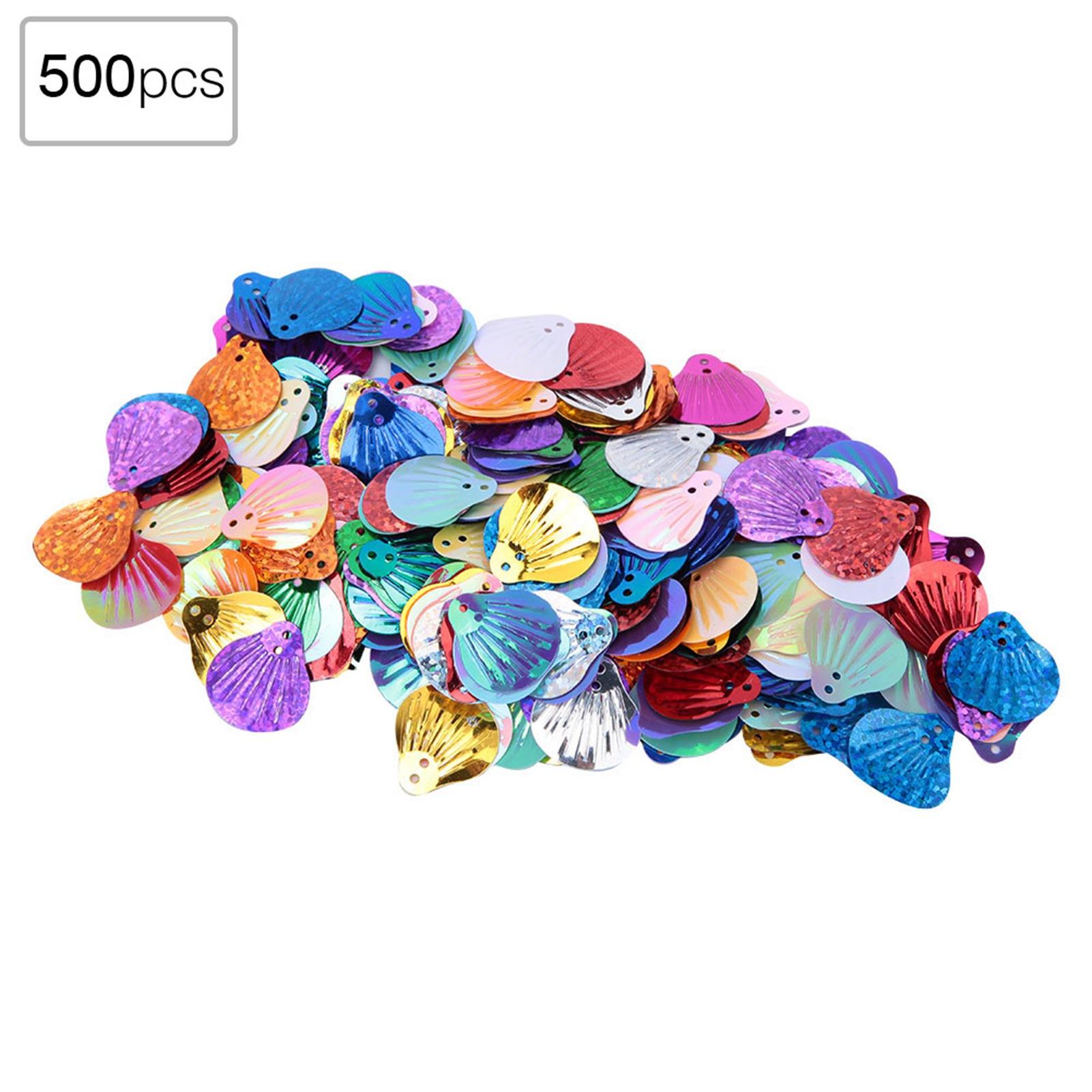 

50G DIY PVC Shell Shape Sequins Happy Birthday Party Clothes Supplies Accessories 18x20mm Golden Mixed Color Shell
