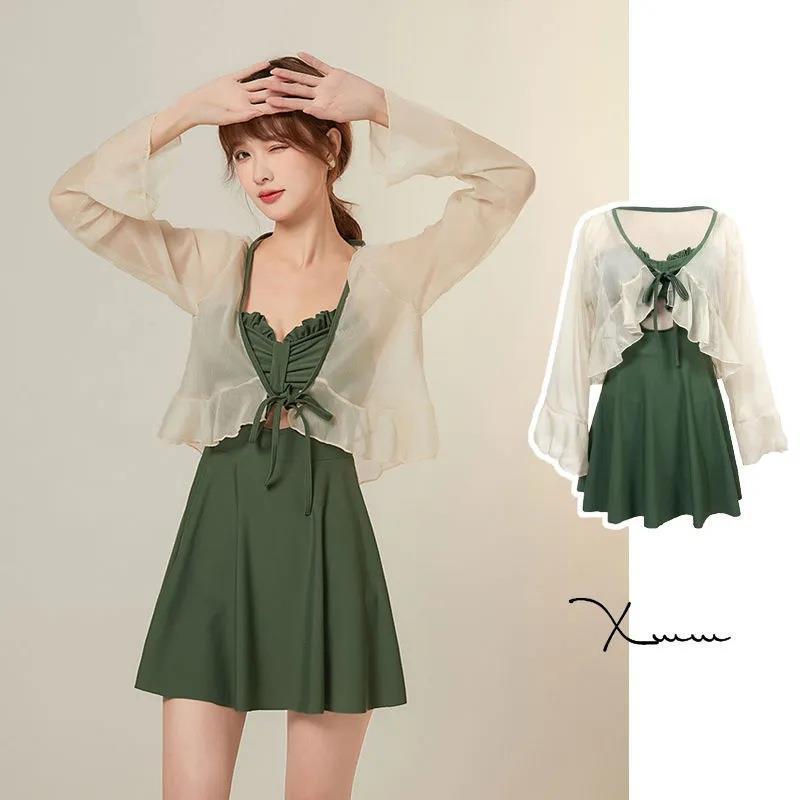 

Купальники у стилі спідниці 2024: Двокомпонентний купальник, що моделює фігуру та прикриває живіт, із сонцезахистом M (for 80-90 jin)