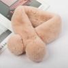 Women Winter Real Rabbit Fur Scarf With Button Fashion Female Warm Natural Soft Fur Scarves High Quality Neck Warmer Double ball