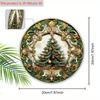 Wooden Christmas Sign with Christmas Tree Pattern - Navidad Round Sign for Front Door Wall Hanging Decor - Ideal Christmas Decoration