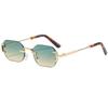 New fashionable retro square frameless trimmed sunglasses ins personalized versatile travel driving sunscreen sunglasses tide
