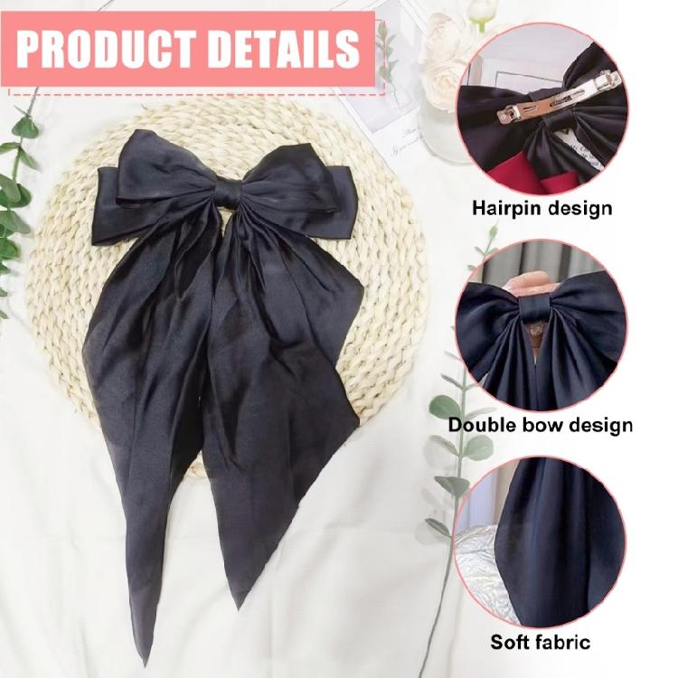 3pcs Fashionable Big Bowknot Hair Clip For Women Girls Elegant Ribbon Hair Accessory Perfect For Special Occasion