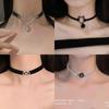 Trending Women's Leather Choker Necklace with Letter Stitching - Light Luxury & Cool Style Clavicle Chain Hot Girl Accessory.