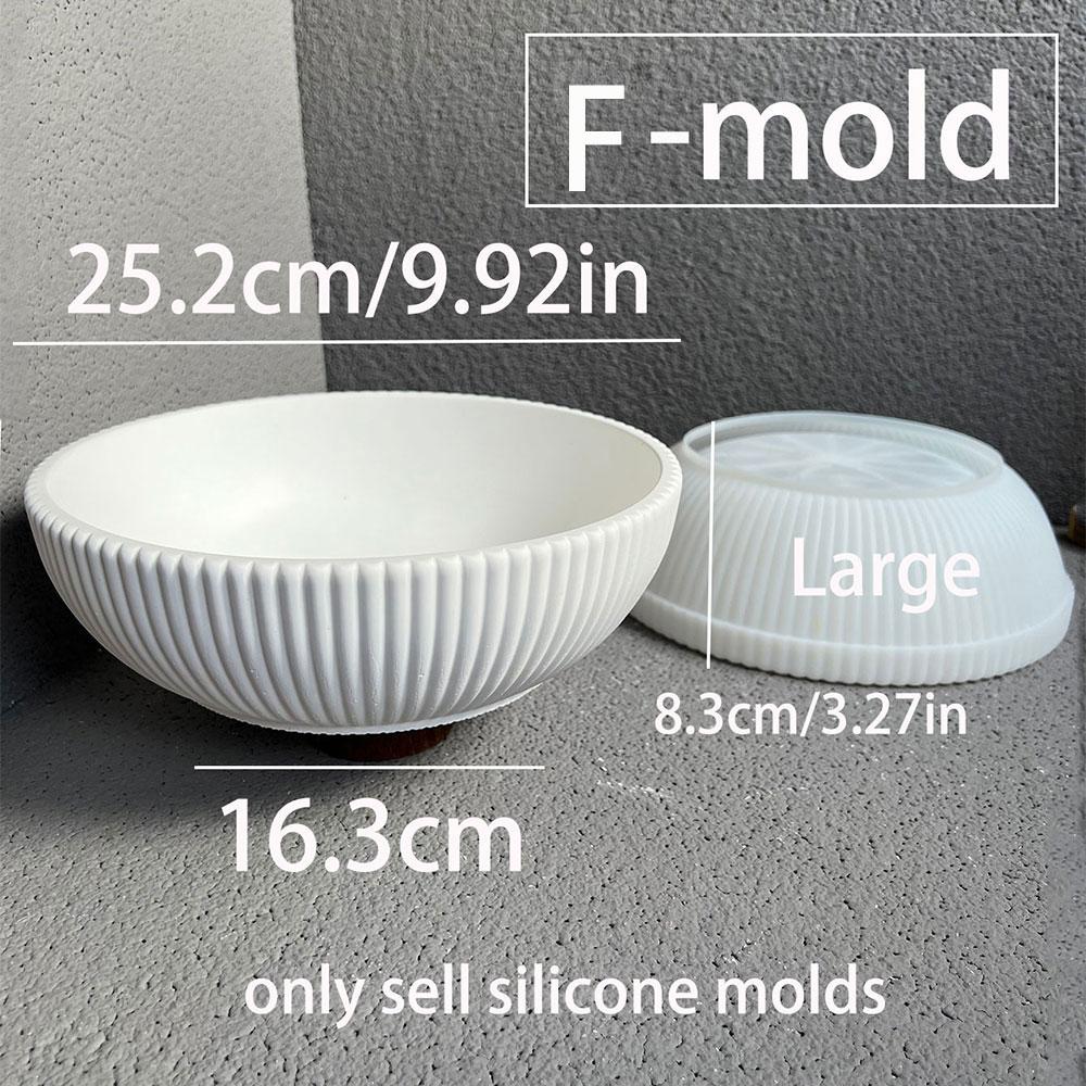 DIY Velká úložná mísa Sádra Teraco Forma kulatá Pruhovaná Betonová nádoba na svíčku Venkovní cementový květináč Odlévací forma